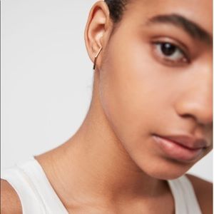 All Saints “Archer” gold brass earrings NWT